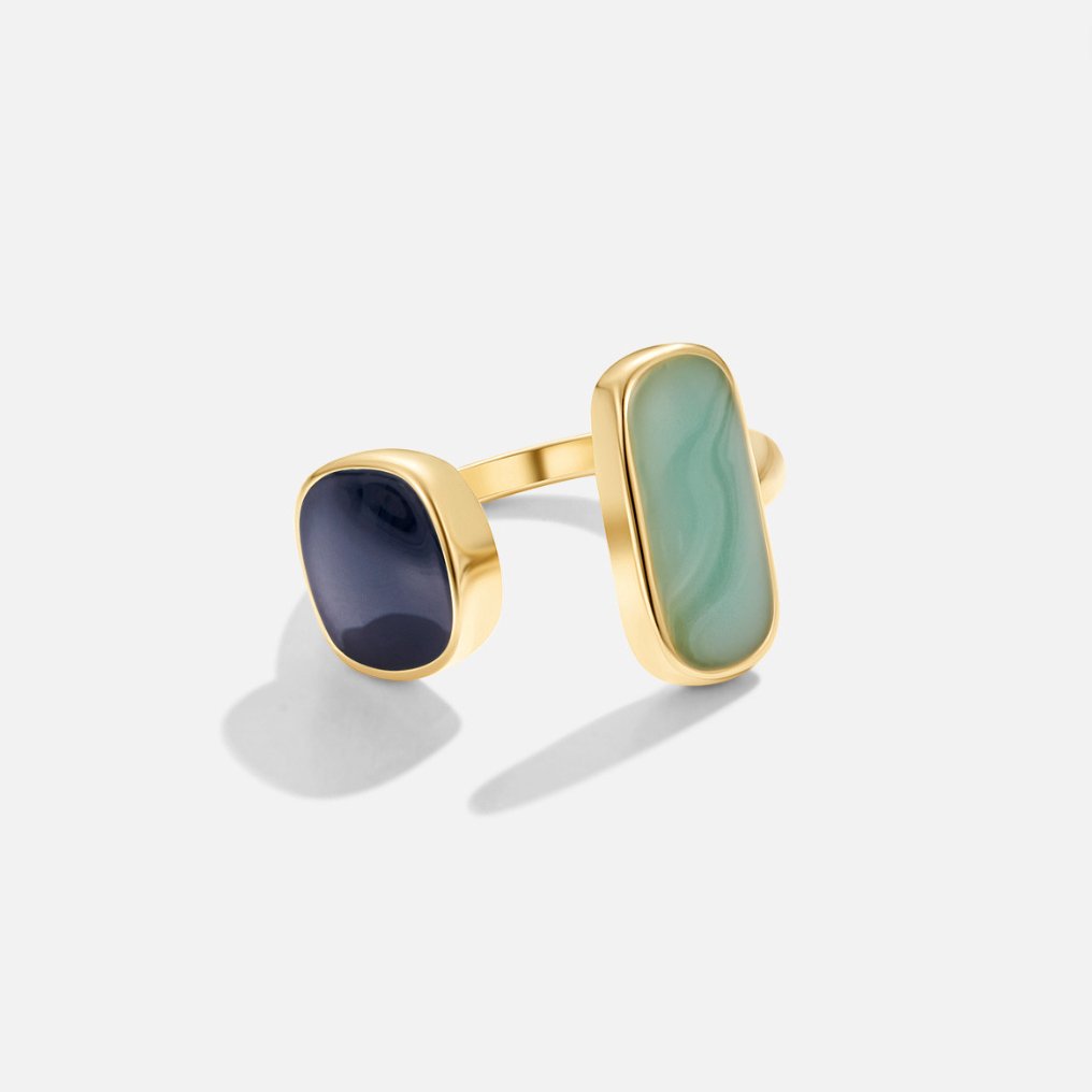 Or Dual Pierre Bague Ouverte
