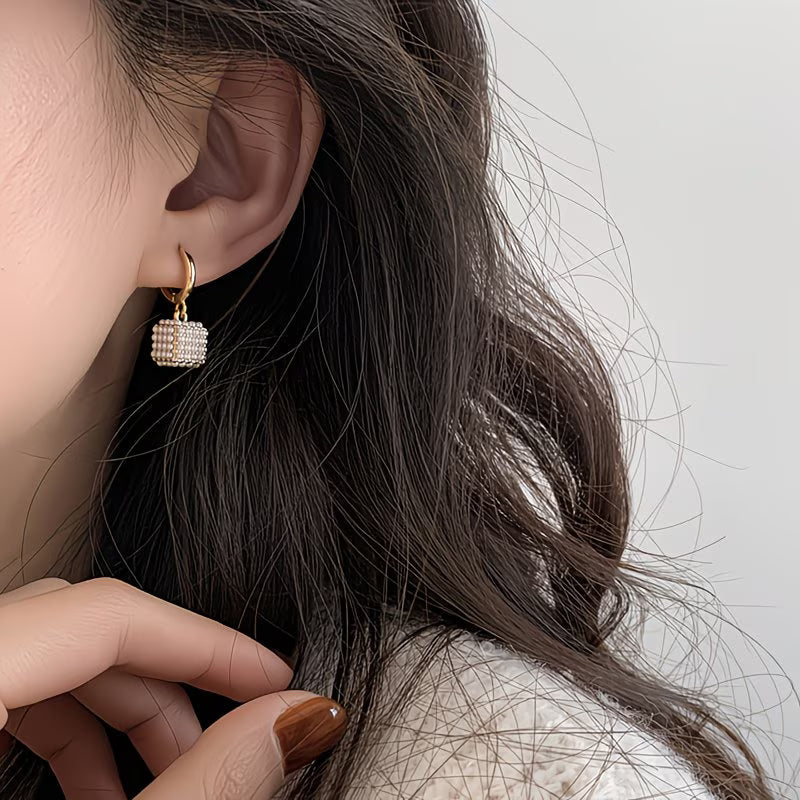 Perle Cube Boucles d'Oreilles