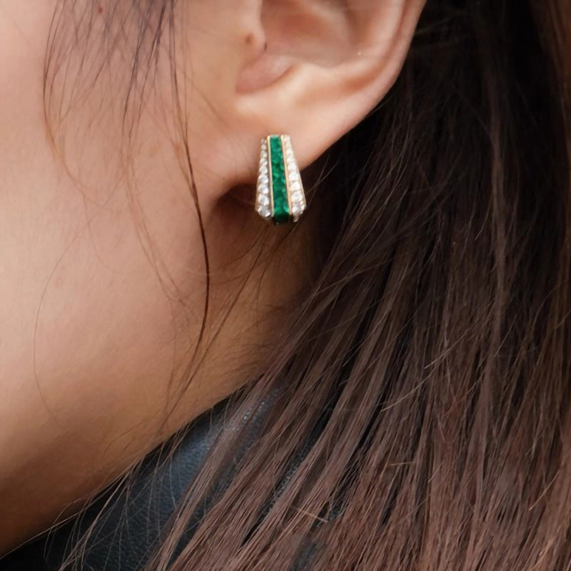 Émeraude Sienna Boucles d'Oreilles | Or