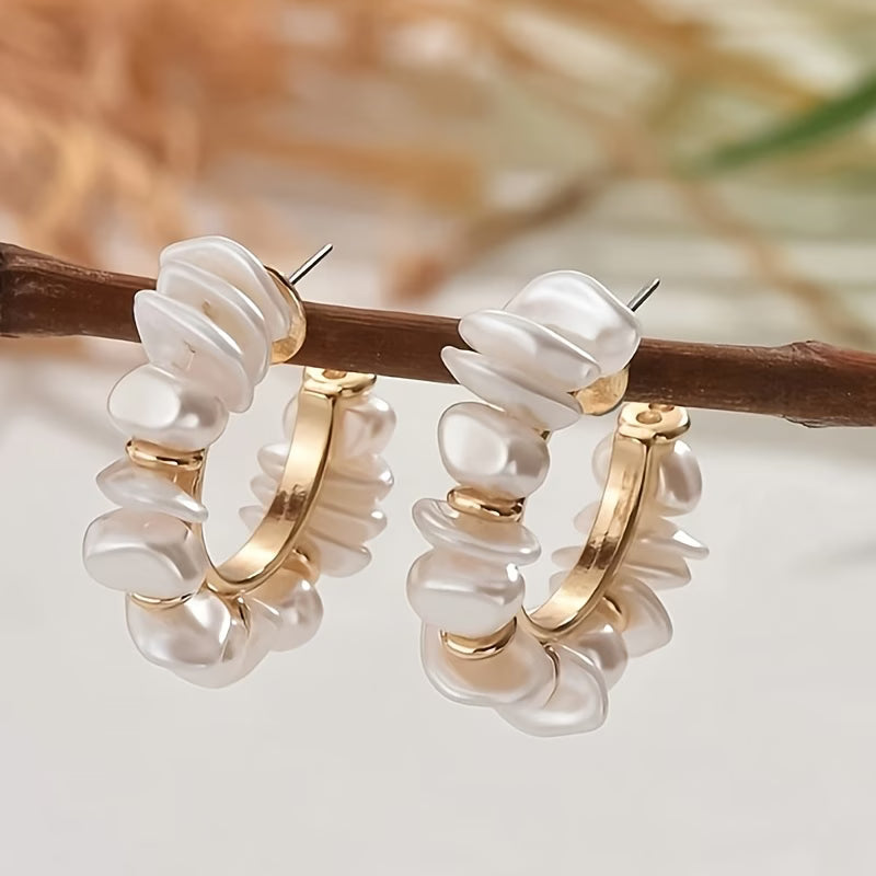 Chunky Perle Boucles d'Oreilles Statement