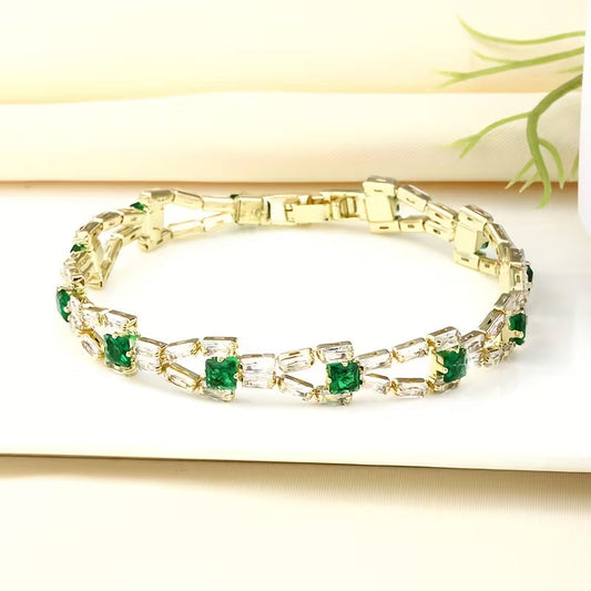 Verde Maillon Bracelet Tennis | Or