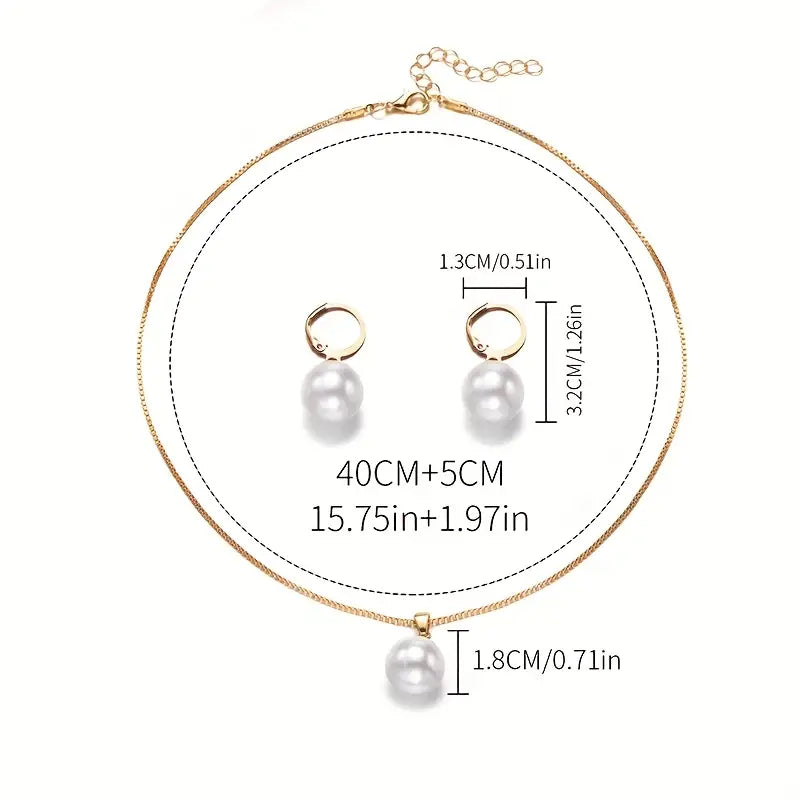 Doré Grace Perle Bijou Set | Or