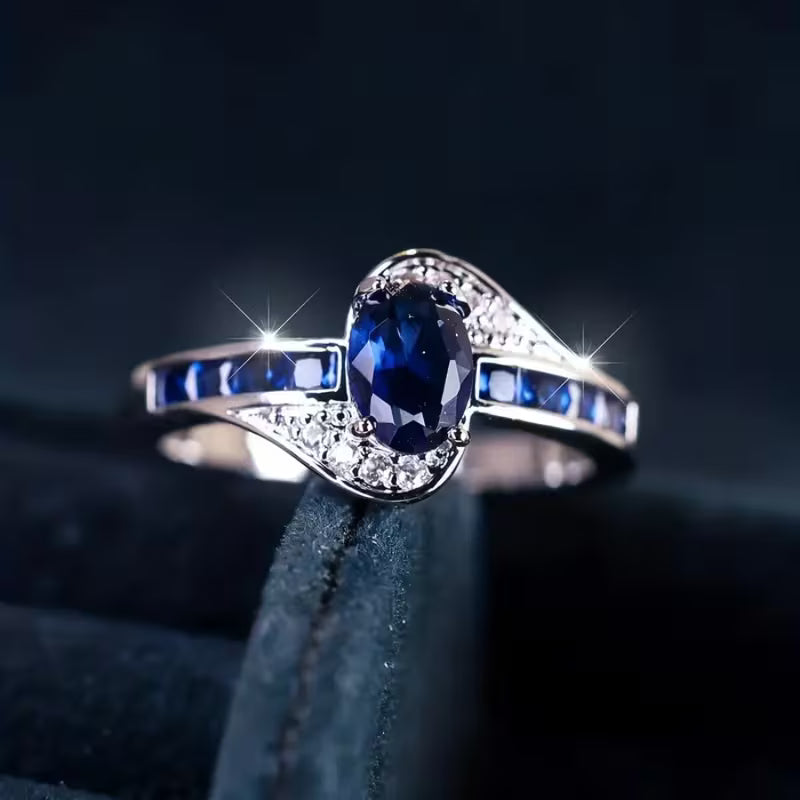 Saphir Flow Bague | Or Blanc