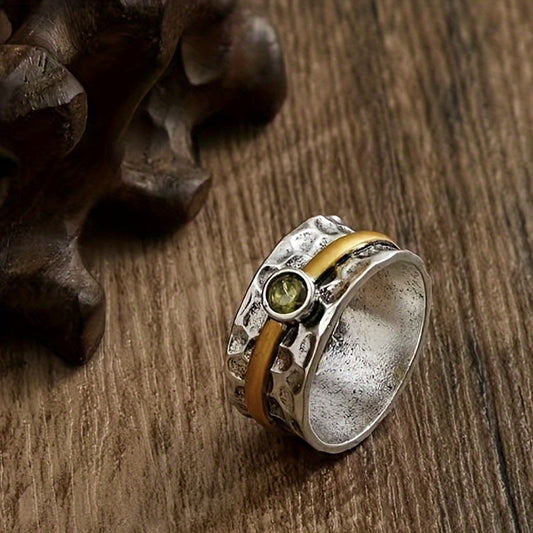 Argent et Or Rustic Anneau Bague