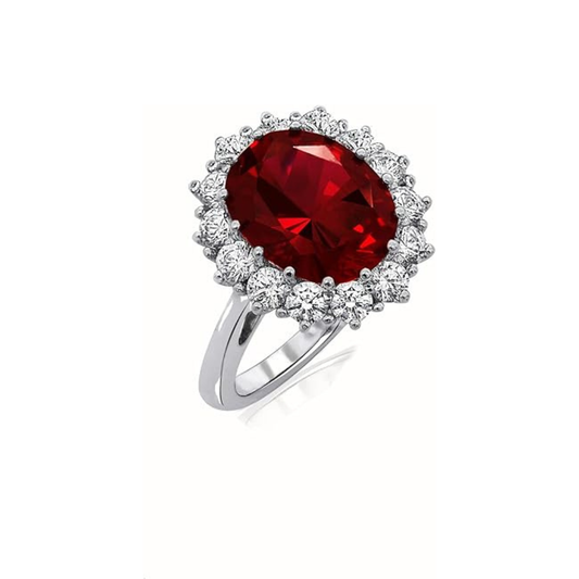 Scarlet Couronne Rubis Bague | Or Blanc