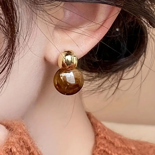 Aurélie Ambre Boucles d'Oreilles Pendantes | Or
