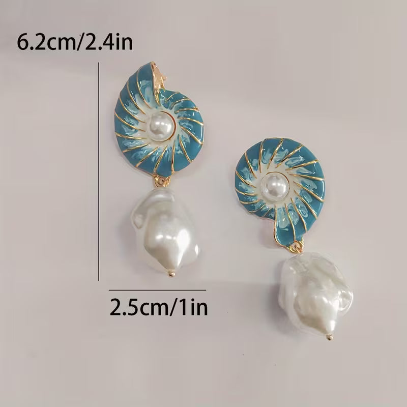 Seashell Perle Boucles d'Oreilles