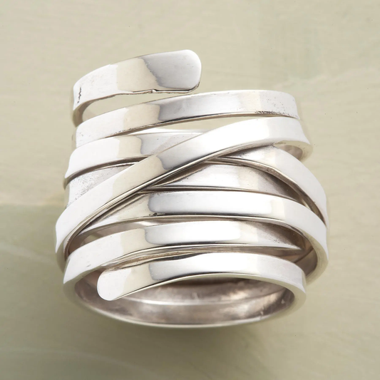 Argent Multi Anneau Enveloppant Bague