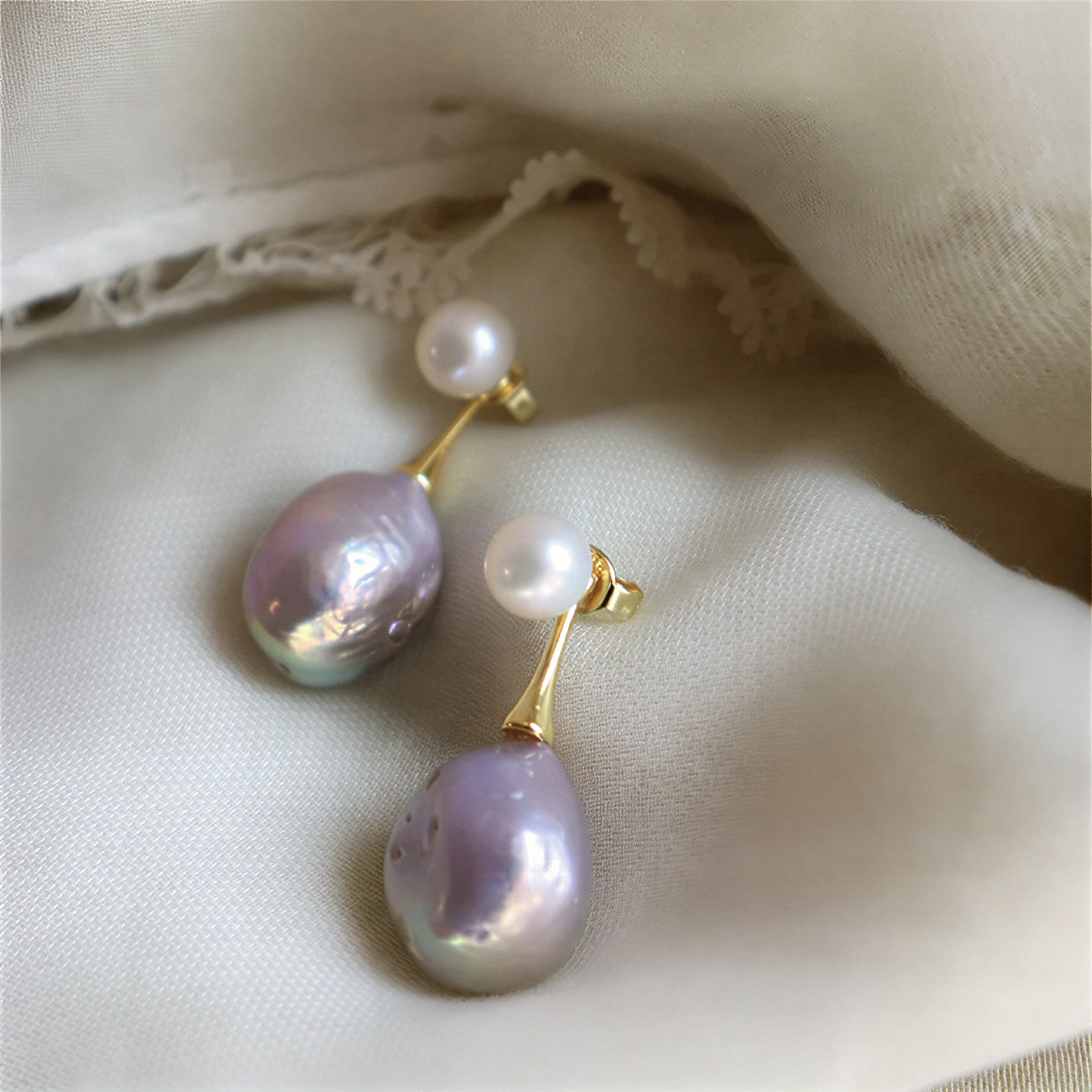 Exquisite Lilac Perle Boucles d'Oreilles