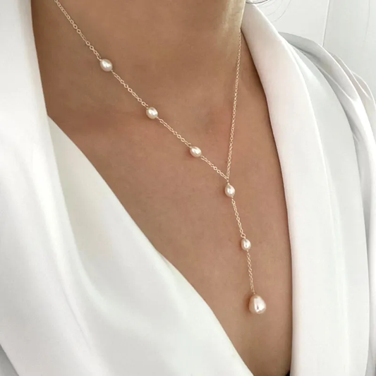 Cascading Perle Lariat Collier