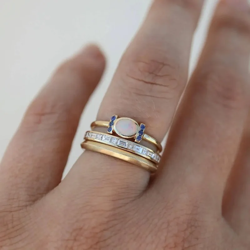 Or Empilé Serti Clos Bague Set
