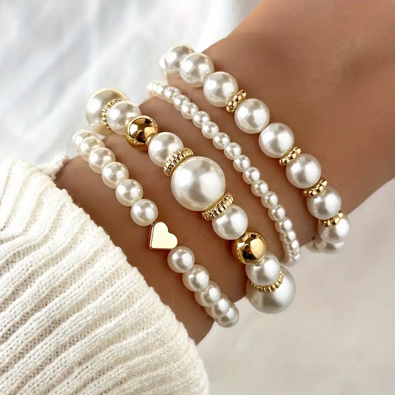 Or Perle Perlé Bracelet Set