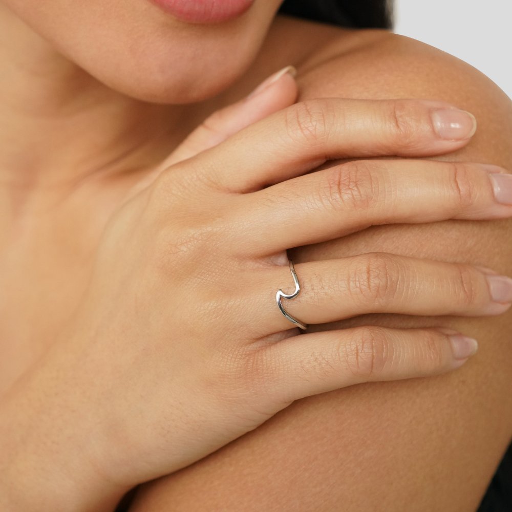 Argent Minimaliste Bague Ouverte
