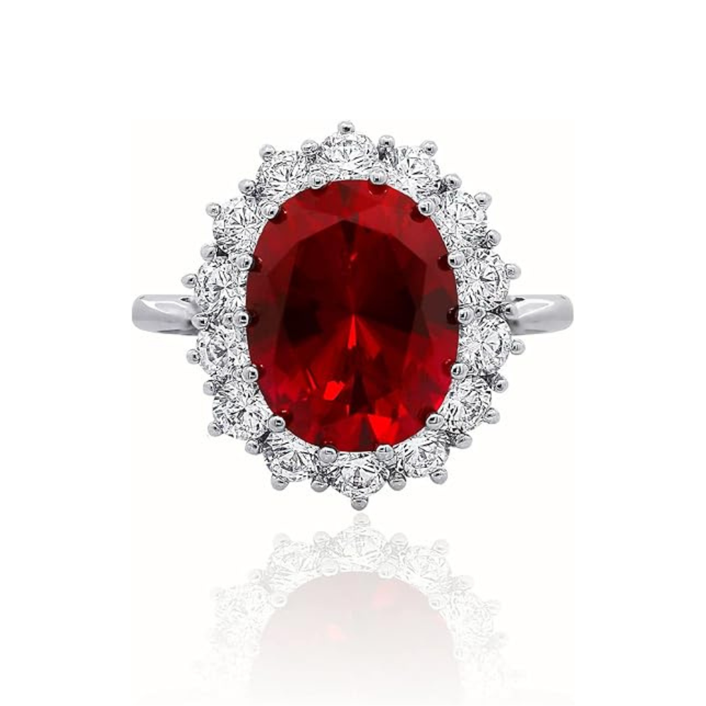 Scarlet Couronne Rubis Bague | Or Blanc