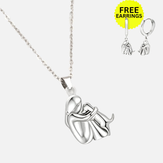Wynter™ - Hug Pendentif avec Matching Boucles d'Oreilles
