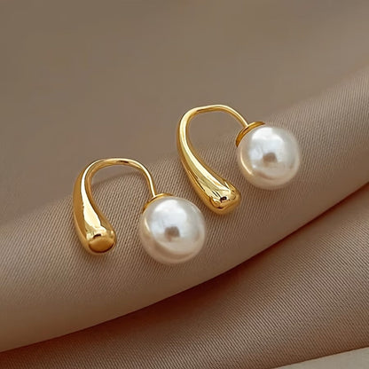 Minimaliste Arc Perle boucles d'oreilles