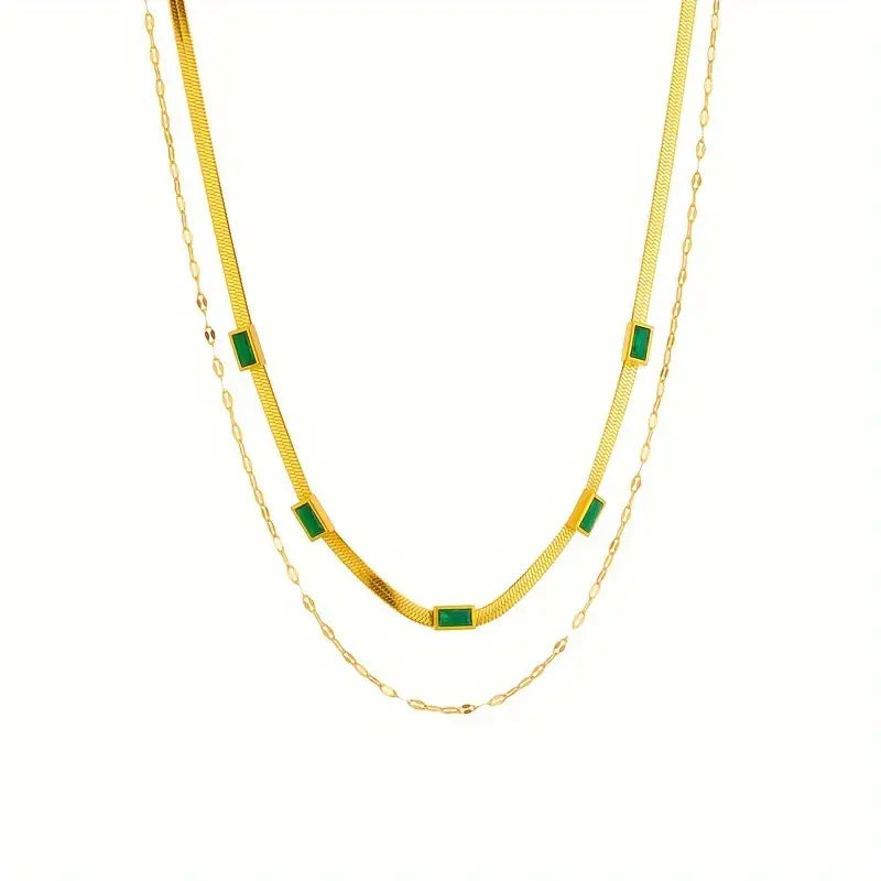 Sister Gem Double-Layer Retro Collier | Or