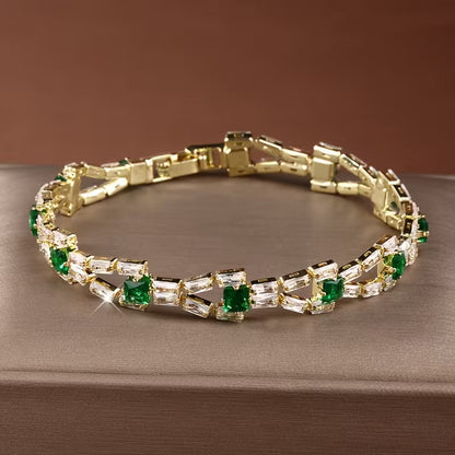 Verde Maillon Bracelet Tennis | Or