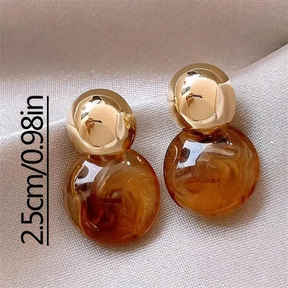 Aurélie Ambre Boucles d'Oreilles Pendantes | Or