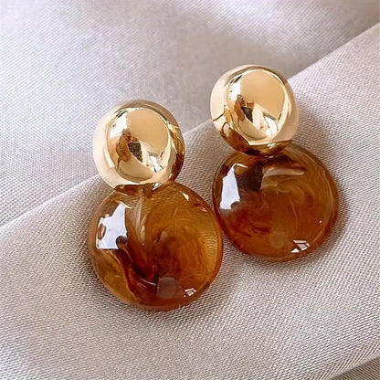 Aurélie Ambre Boucles d'Oreilles Pendantes | Or