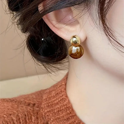 Aurélie Ambre Boucles d'Oreilles Pendantes | Or