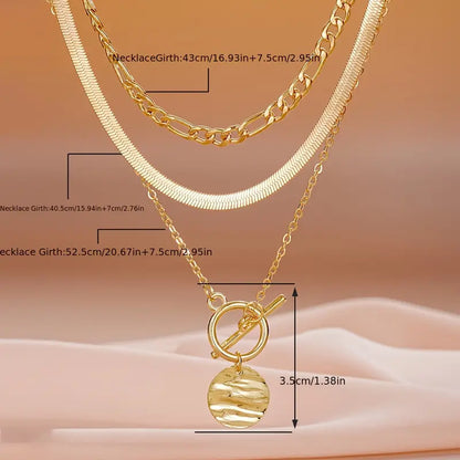 Savira Textured Coin Superposé Collier | Or