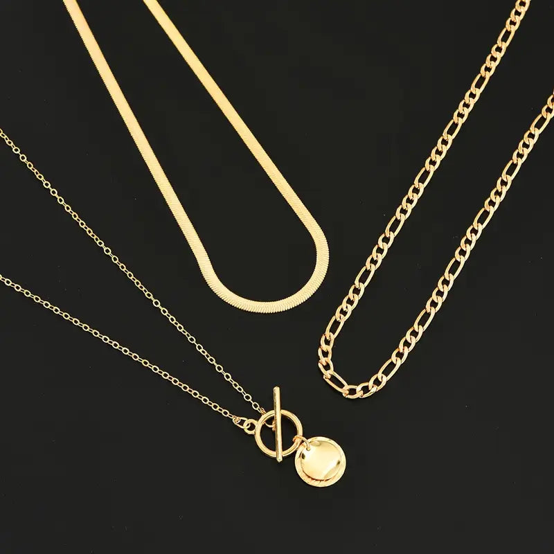 Savira Textured Coin Superposé Collier | Or