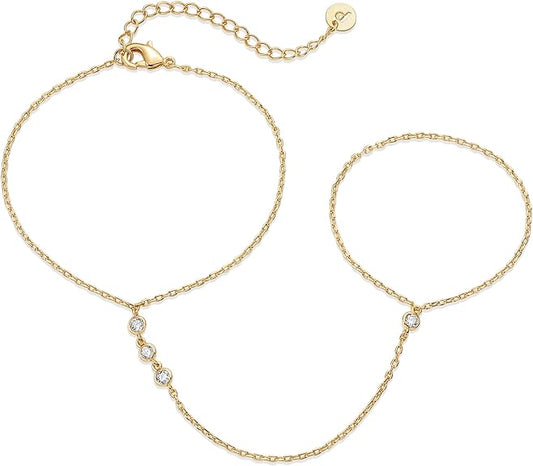 Perlé Handchain Bracelet | Or