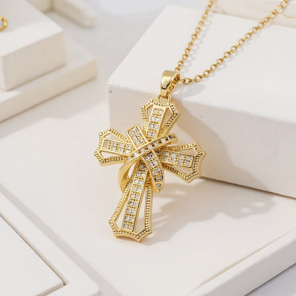 Radiant Croix Collier à Pendentif | Or