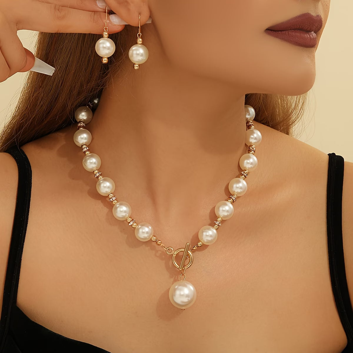 Chunky Perle Collier Statement Set