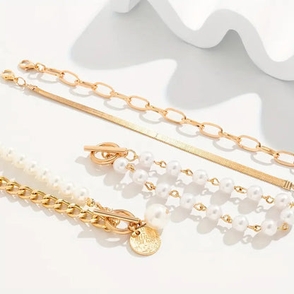 Premium Superposé Perle Bracelet Set