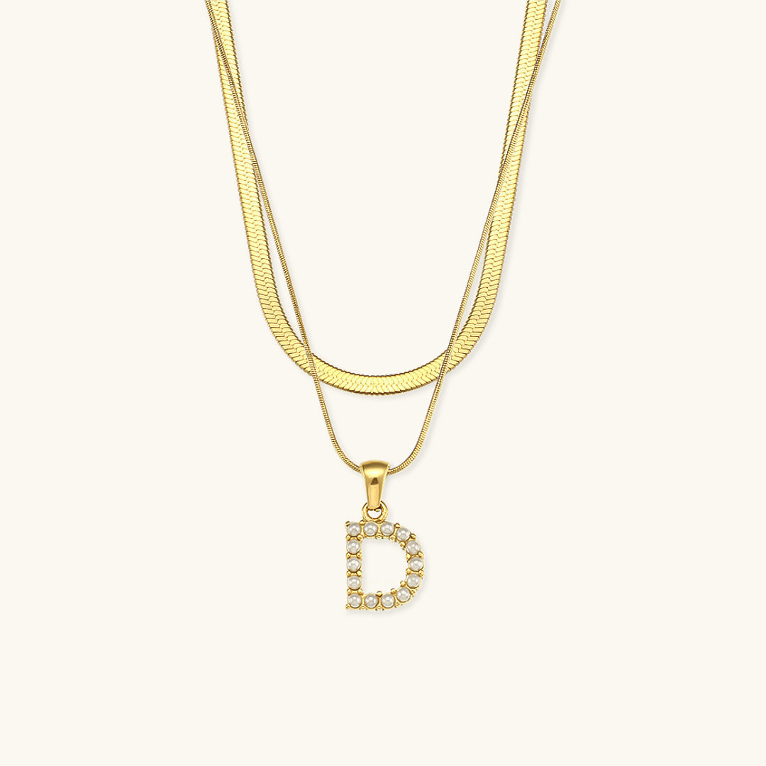Fiona Superposé Or Initiale Lettre Collier