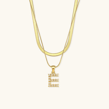 Fiona Superposé Or Initiale Lettre Collier