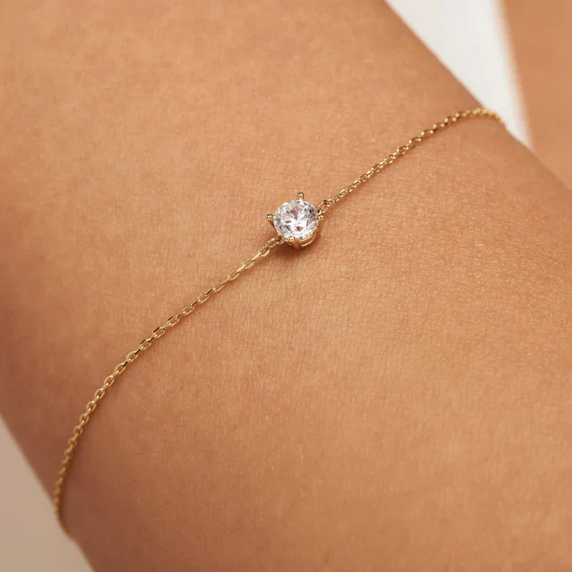 Cléa Moissanite Pierre Bracelet | Or
