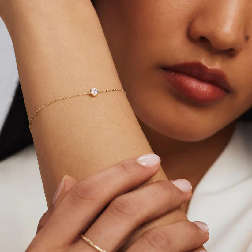 Cléa Moissanite Pierre Bracelet | Or