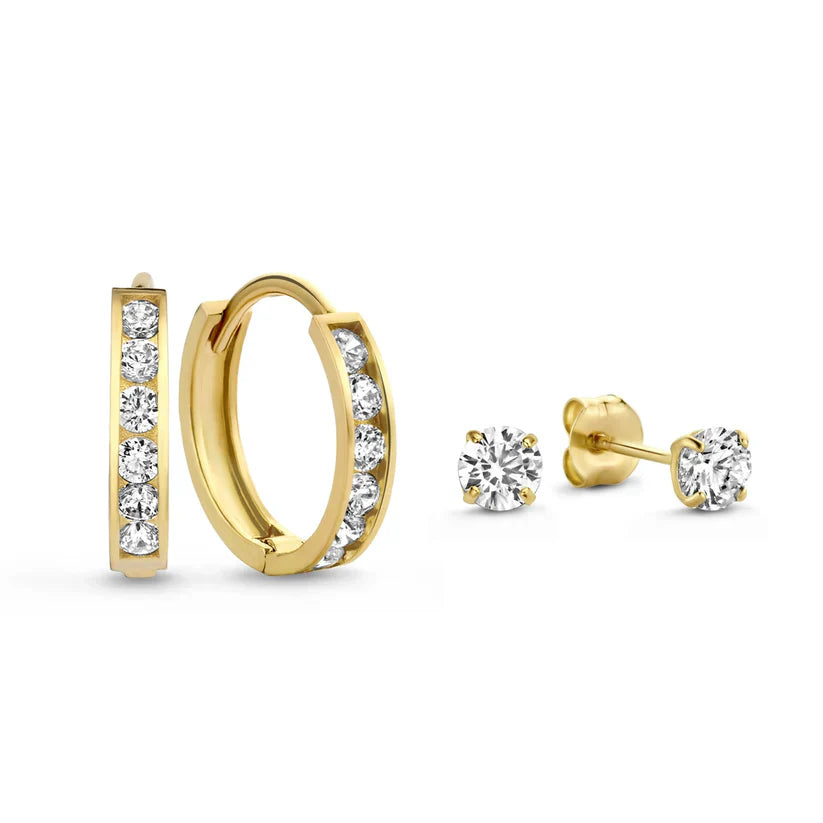 Dara Brillane Pierre Boucles d'Oreilles Set | Or