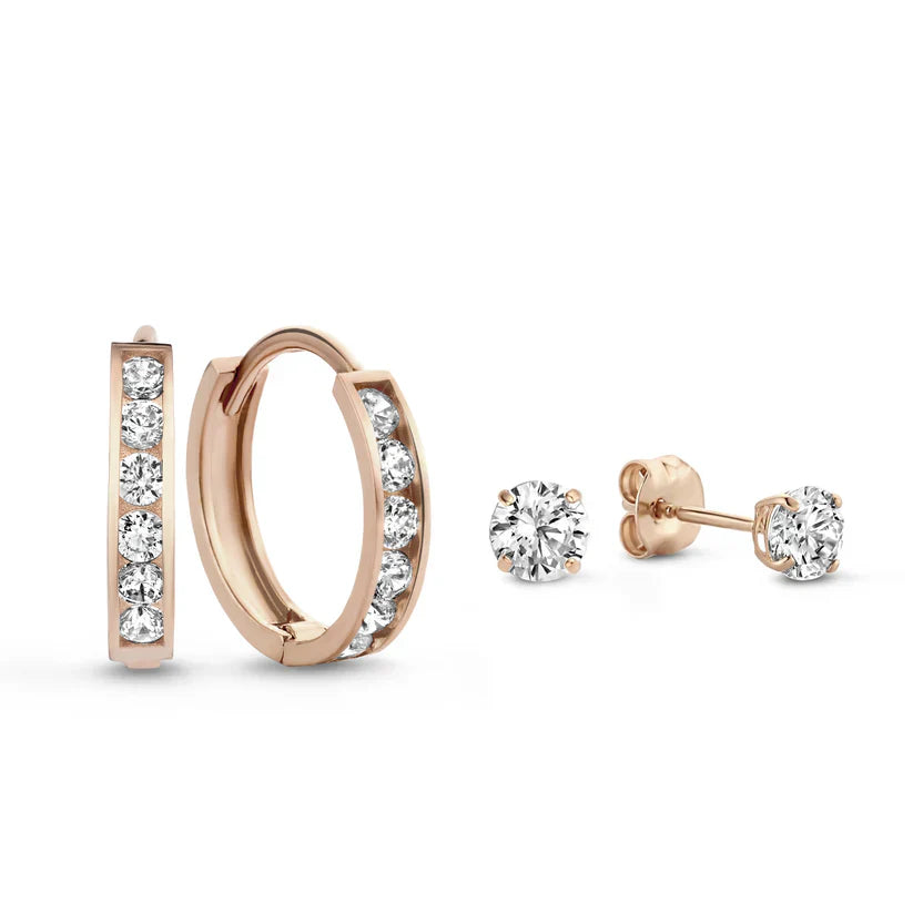 Dara Brillane Pierre Boucles d'Oreilles Set | Or