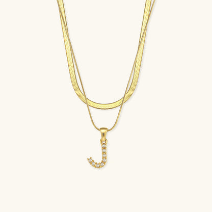 Fiona Superposé Or Initiale Lettre Collier