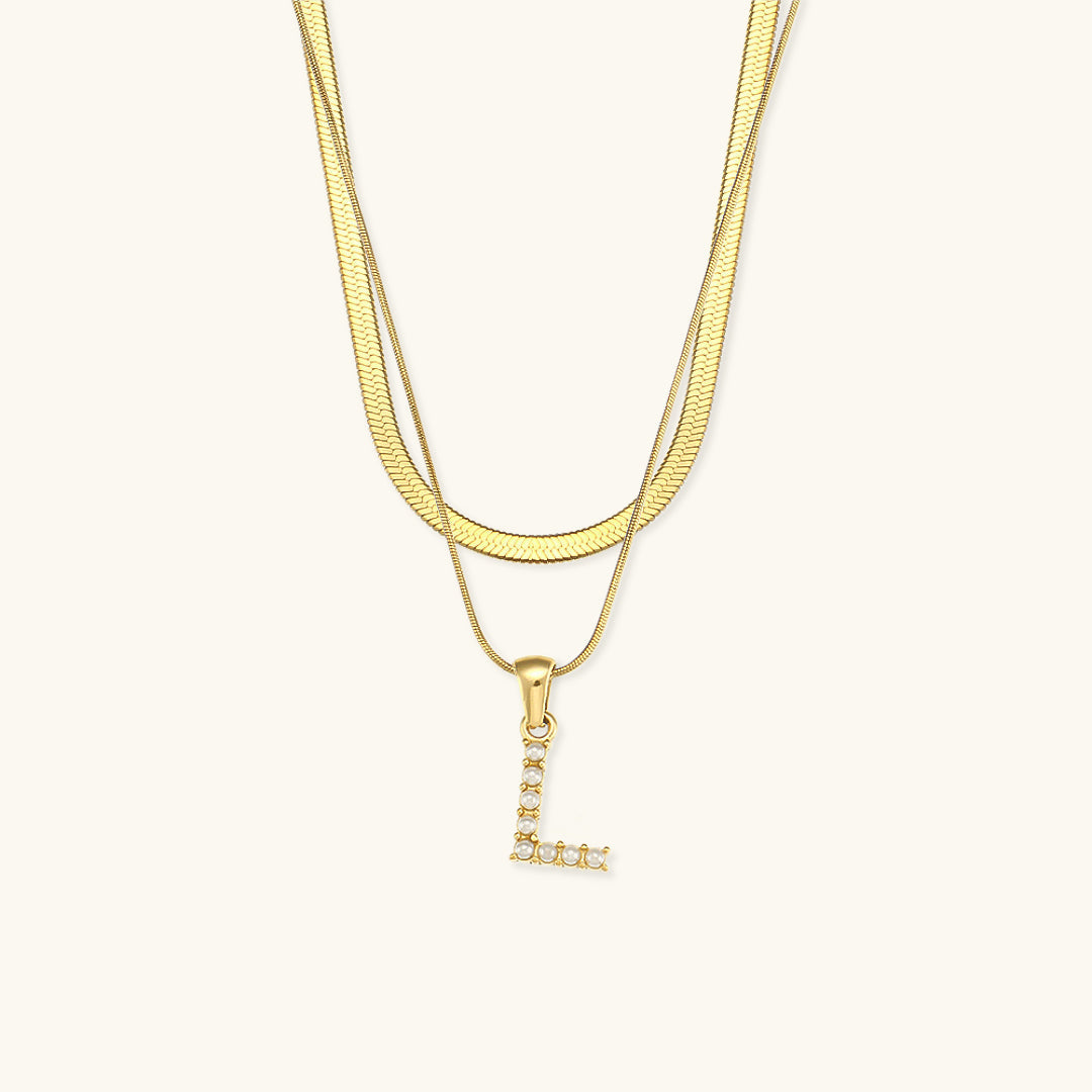 Fiona Superposé Or Initiale Lettre Collier