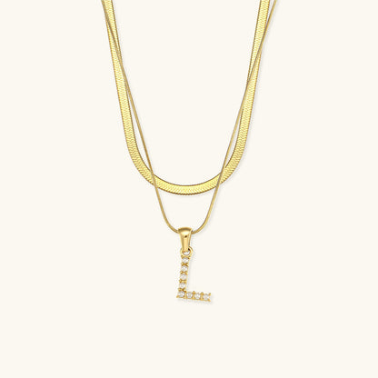Fiona Superposé Or Initiale Lettre Collier