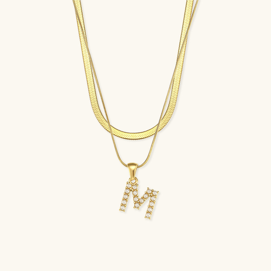 Fiona Superposé Or Initiale Lettre Collier