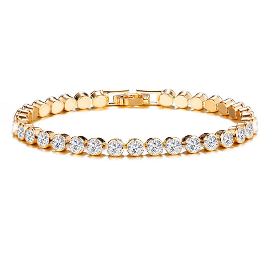 Taille Ronde Bracelet Tennis | Or