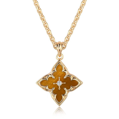Bleu Clover Collier à Pendentif | Or