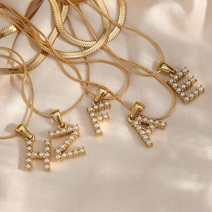 Fiona Superposé Or Initiale Lettre Collier