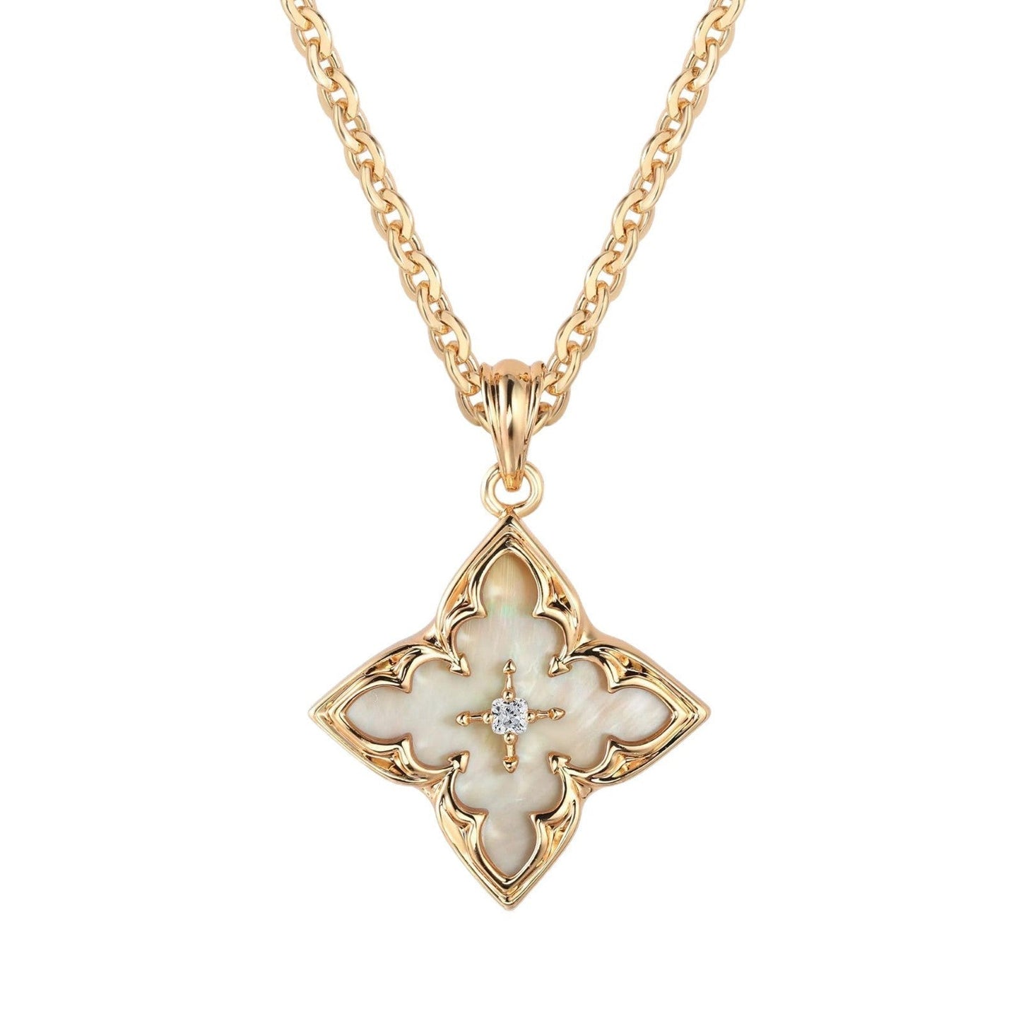 Bleu Clover Collier à Pendentif | Or