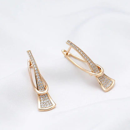 Radiant Layers Cristal Boucles d'Oreilles | Or