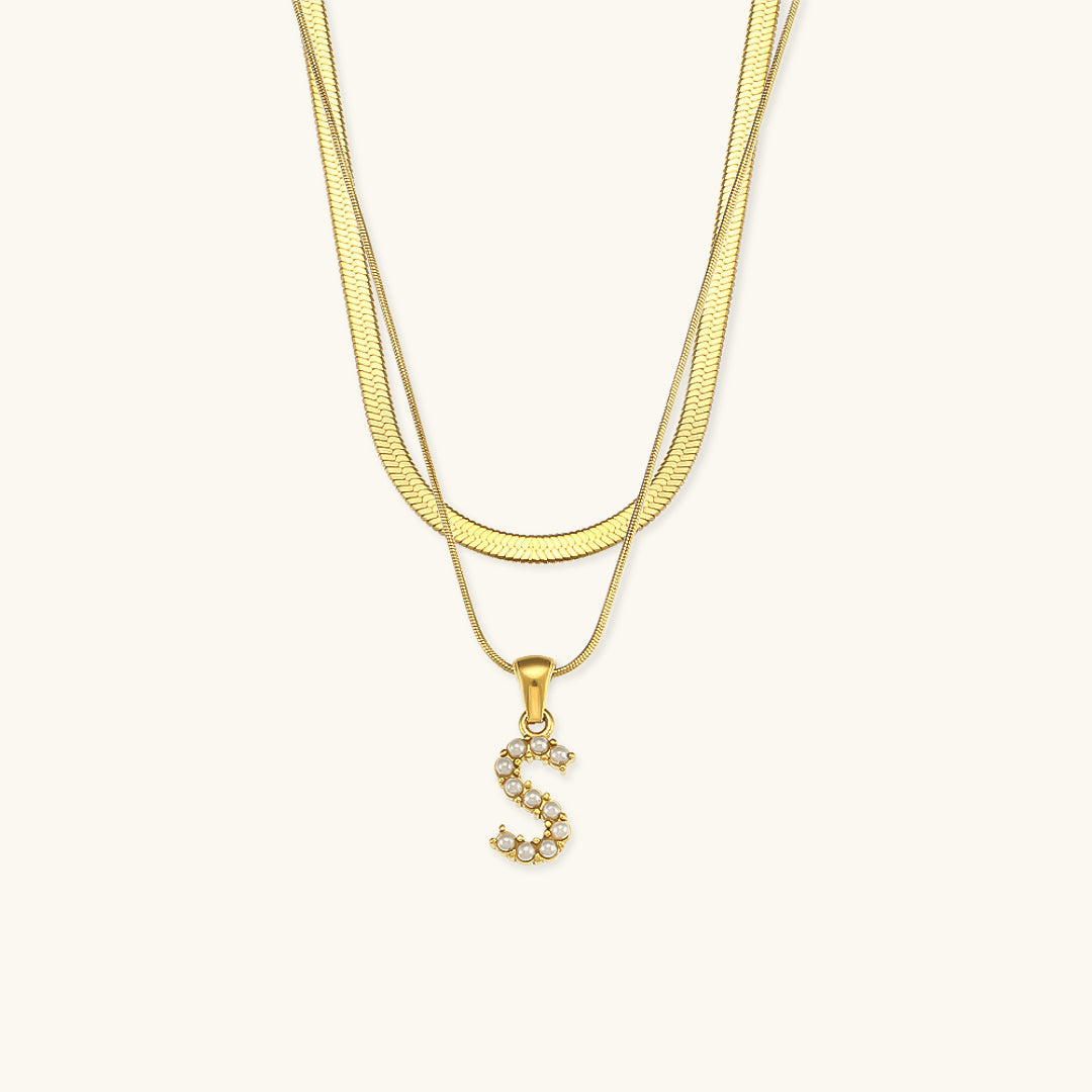 Fiona Superposé Or Initiale Lettre Collier