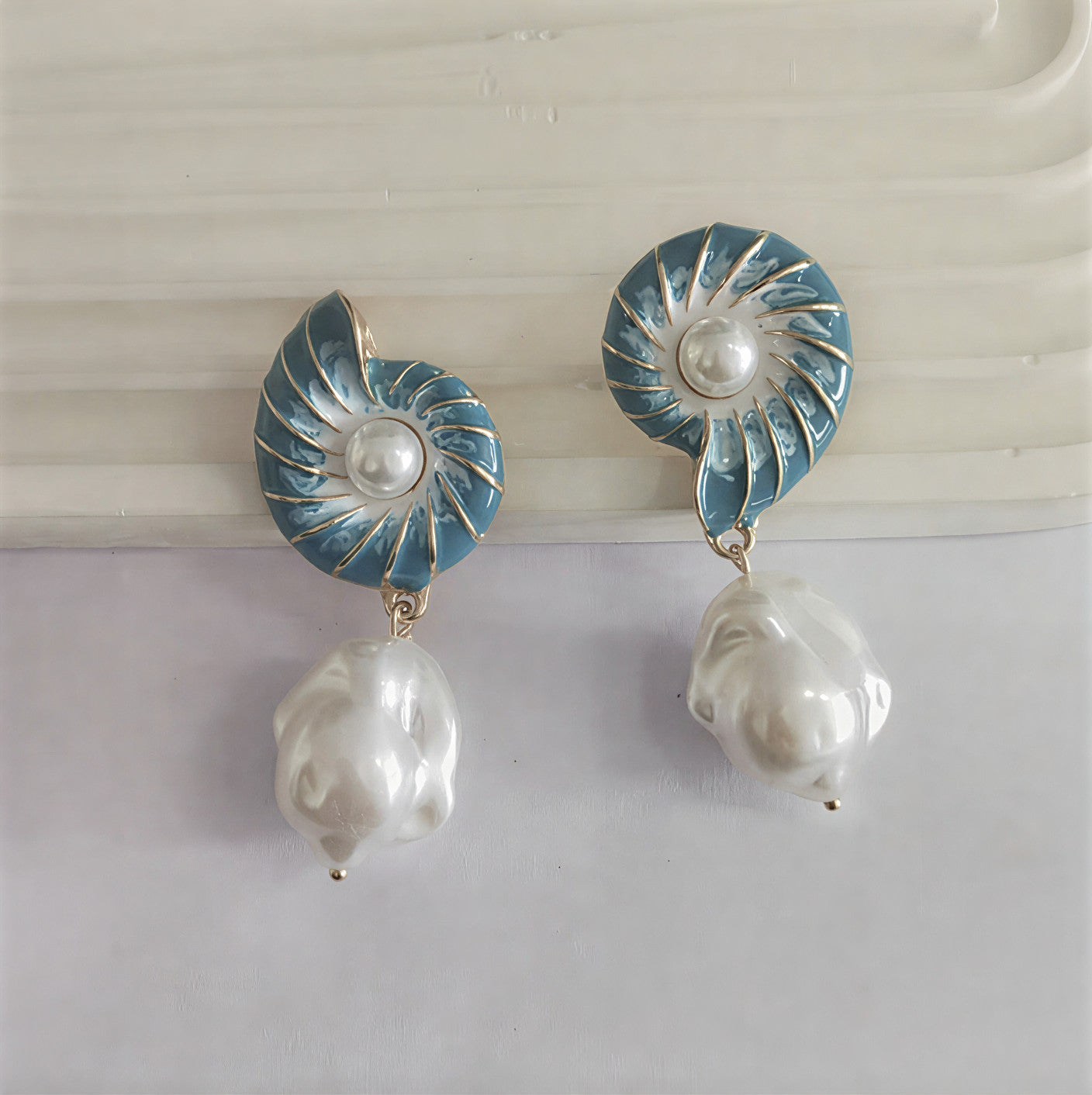 Seashell Perle Boucles d'Oreilles