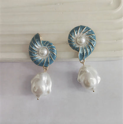 Seashell Perle Boucles d'Oreilles