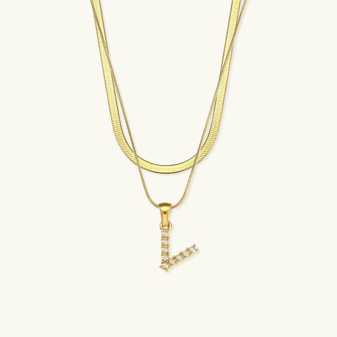 Fiona Superposé Or Initiale Lettre Collier